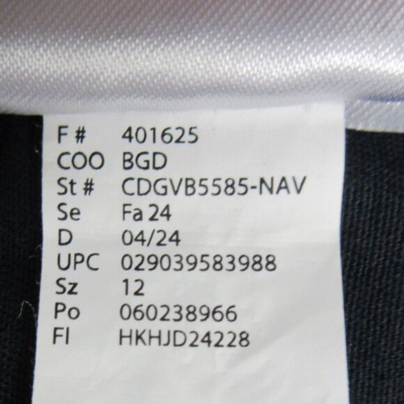 GLORIA VANDERBILT Tummy Control Wide Leg Crop Pants Sz 12 Navy Blue Pull On NWT - Picture 9 of 13